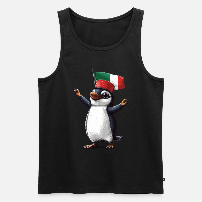 Pinguin - Männer Premium Bio Tank Top - Schwarz
