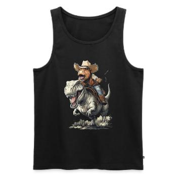 Hochlandrind - Männer Premium Bio Tank Top - Schwarz - Vorne - Michal (187cm)