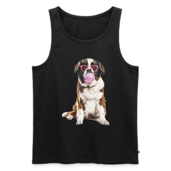 Bernhardiner - Männer Premium Bio Tank Top - Schwarz - Vorne - Michal (187cm)