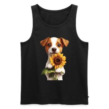 Jack Russell Terrier - Männer Premium Bio Tank Top - Schwarz - Vorne - Michal (187cm)