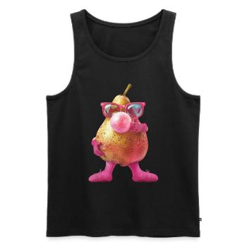 Birne - Männer Premium Bio Tank Top - Schwarz - Vorne - Michal (187cm)