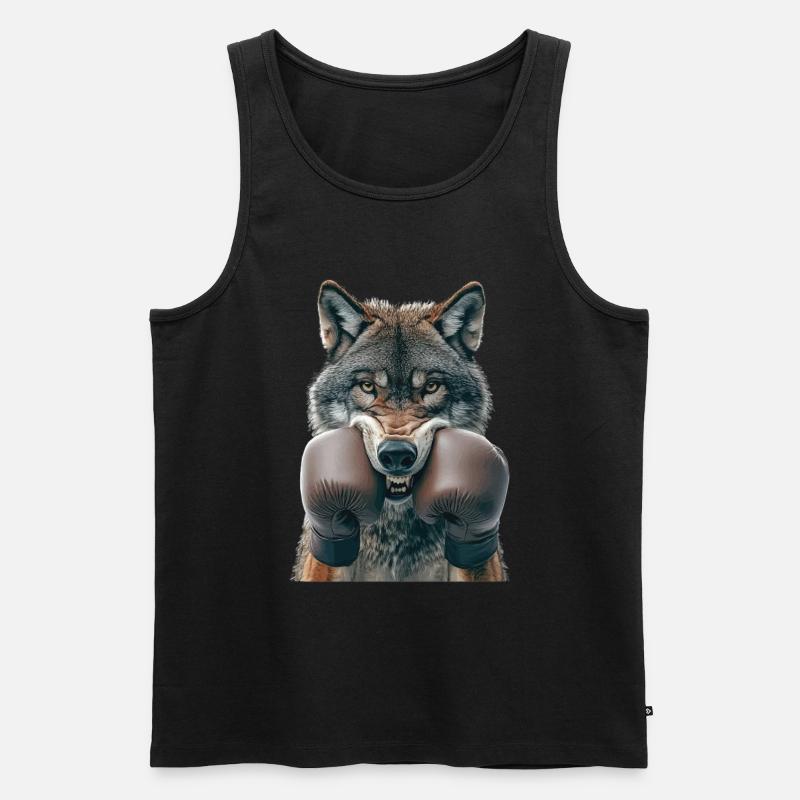 Wolf - Männer Premium Bio Tank Top - Schwarz