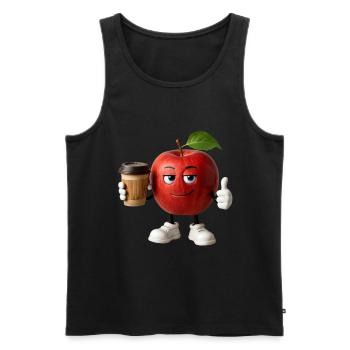 Apfelkaffee - Männer Premium Bio Tank Top - Schwarz - Vorne - AI Model Male 178 light (178cm)