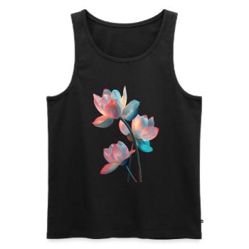 Lotus - Männer Premium Bio Tank Top - Schwarz - Vorne - Michal (187cm)