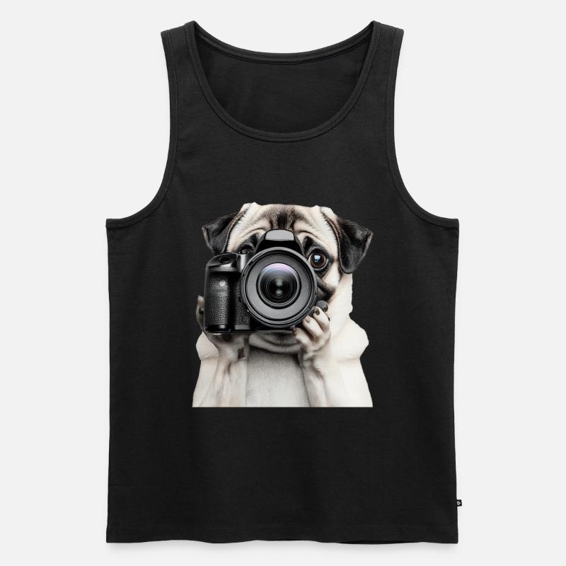 Mops - Männer Premium Bio Tank Top - Schwarz