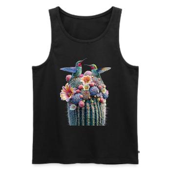 Kaktus - Männer Premium Bio Tank Top - Schwarz - Vorne - Michal (187cm)