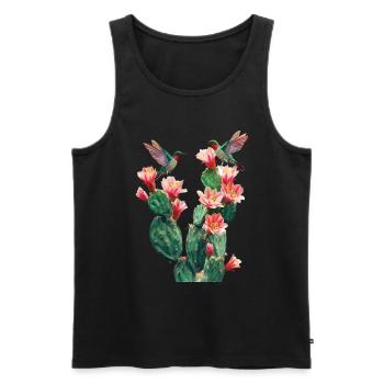 Kaktus - Männer Premium Bio Tank Top - Schwarz - Vorne - Michal (187cm)