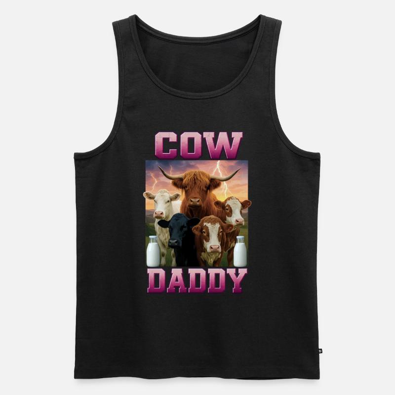 Kuh - Männer Premium Bio Tank Top - Schwarz