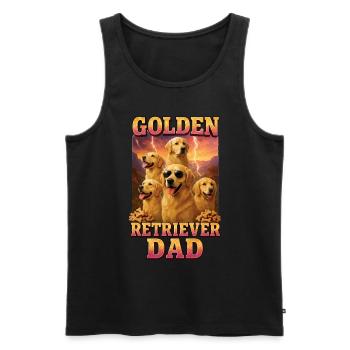 Golden Retriever - Männer Premium Bio Tank Top - Schwarz - Vorne - Michal (187cm)