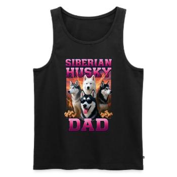 Sibirischer Husky - Männer Premium Bio Tank Top - Schwarz - Vorne - AI Model Male 178 light (178cm)