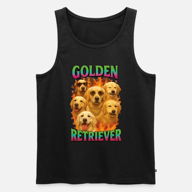 Golden Retriever - Männer Premium Bio Tank Top - Schwarz