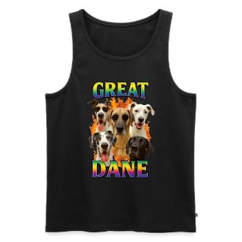 Deutsche Dogge - Männer Premium Bio Tank Top - Schwarz - Vorne - Michal (187cm)
