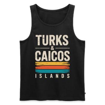 Turks- und Caicosinseln - Männer Premium Bio Tank Top - Schwarz - Vorne - AI Model Male 178 light (178cm)