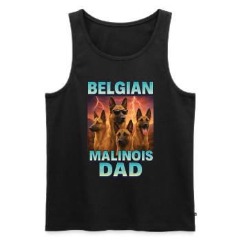 Belgischer Malinois - Männer Premium Bio Tank Top - Schwarz - Vorne - AI Model Male 178 light (178cm)