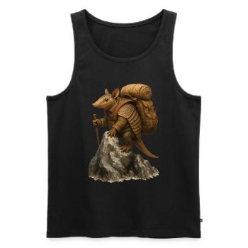 Armadillo Gürteltier Wandern - Männer Premium Bio Tank Top - Schwarz - Vorne - AI Model Male 178 light (178cm)