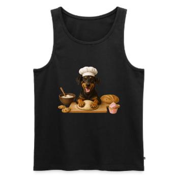Doberman Baking Cake Cookies - Men's Premium Organic Tank Top - black - Front - Michal (187cm)