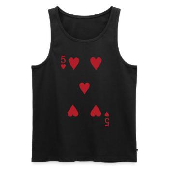 Cartes Coeur Five Skat Poker Doppelkopf - Débardeur bio Premium Homme - noir - Devant - AI Model Male 178 light (178cm)