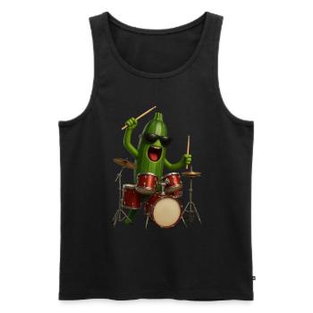 Zucchini Drums - Men's Premium Organic Tank Top - black - Front - Michal (187cm)