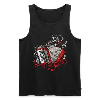 Accordéoniste Hommes Instrument de Musique Accordéon - Débardeur bio Premium Homme - noir - Devant - AI Model Male 178 light (178cm)