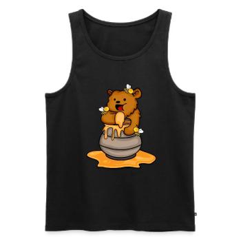 Bär Geschenk Kinder Honig Grizzly Bär - Männer Premium Bio Tank Top - Schwarz - Vorne - Michal (187cm)