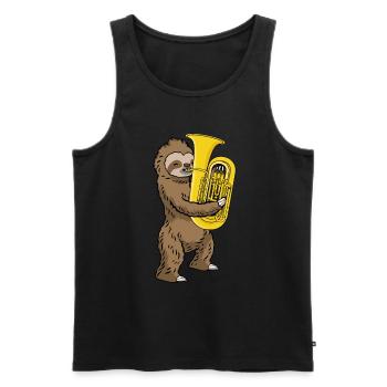 Faultier Musik Geschenk Kinder Band Tuba - Männer Premium Bio Tank Top - Schwarz - Vorne - Michal (187cm)