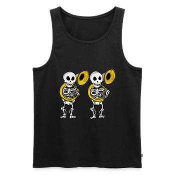 Sousaphon Spieler Skelett Musik Big Band Sousaphon - Männer Premium Bio Tank Top - Schwarz - Vorne - AI Model Male 178 light (178cm)