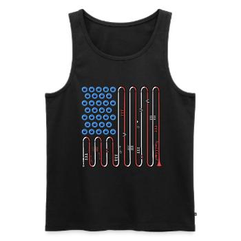 Trumpete USA Flagge Musik Big Band 4th Of July - Männer Premium Bio Tank Top - Schwarz - Vorne - AI Model Male 178 light (178cm)