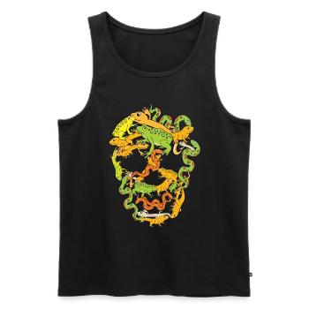Frosch Schlange Gekko Amphibien Lurch - Männer Premium Bio Tank Top - Schwarz - Vorne - Michal (187cm)
