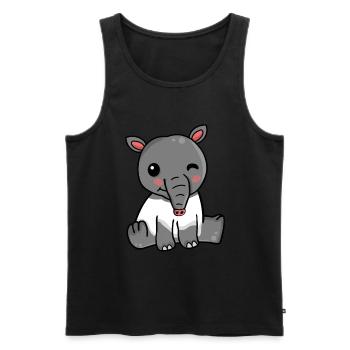 Süßes Tapir Geschenk Mädchen Zoo Tapir - Männer Premium Bio Tank Top - Schwarz - Vorne - Michal (187cm)