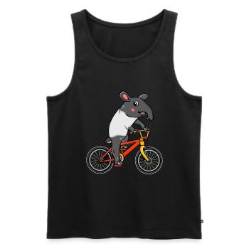 Tapir Fahrrad Fahren Bike Geschenk Kinder Tapir - Männer Premium Bio Tank Top - Schwarz - Vorne - Michal (187cm)