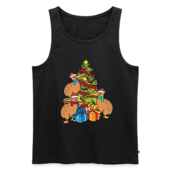 Christmas Kiwi Bird Australia Christmas Tree - Men's Premium Organic Tank Top - black - Front - Michal (187cm)