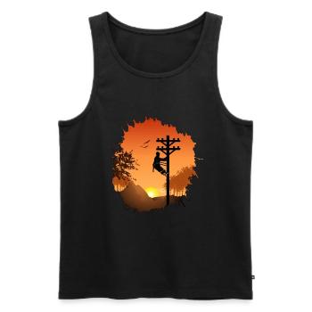 Cable Installer Gift Men Cable Installer - Men's Premium Organic Tank Top - black - Front - AI Model Male 178 light (178cm)