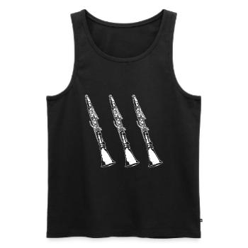 Retro Klarinette Orchester Musik Klarinette - Männer Premium Bio Tank Top - Schwarz - Vorne - Michal (187cm)