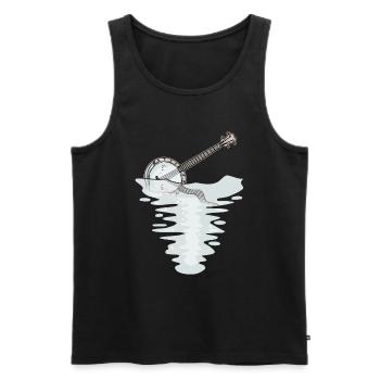 Banjo Musik Country Musik Banjospieler - Männer Premium Bio Tank Top - Schwarz - Vorne - Michal (187cm)