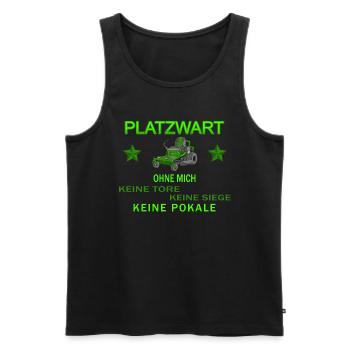Platzwart Fussballplatz Tennisplatz - Männer Premium Bio Tank Top - Schwarz - Vorne - Michal (187cm)