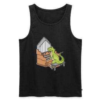 Dinosaurier Klavierspieler Kinder Musik Klavier - Männer Premium Bio Tank Top - Schwarz - Vorne - Michal (187cm)