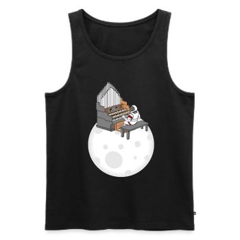Astronaut Klavierspieler Kinder Musik Klavier - Männer Premium Bio Tank Top - Schwarz - Vorne - Michal (187cm)