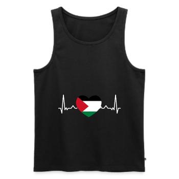 Gaza Strip Palestine Palestinian Flag - Men's Premium Organic Tank Top - black - Front - AI Model Male 178 light (178cm)