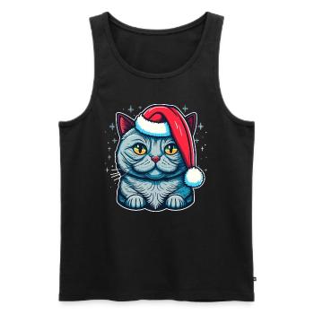 Pretty Winter kitten design for all kitten fans - Men's Premium Organic Tank Top - black - Front - Michal (187cm)