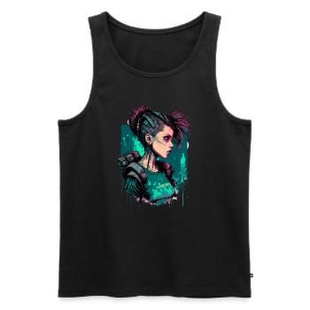 Stunning punk Girl for Video Game Fans - Men's Premium Organic Tank Top - black - Front - Michal (187cm)