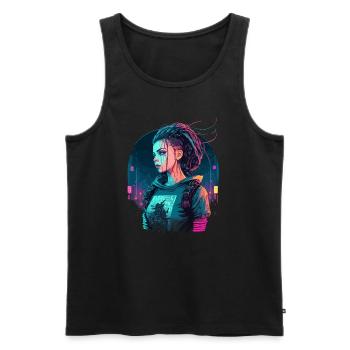 Cool Futuristic lady for epic figure. - Men's Premium Organic Tank Top - black - Front - Michal (187cm)