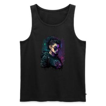 gamer woman on action experience art. in a gamer - Men's Premium Organic Tank Top - black - Front - Michal (187cm)