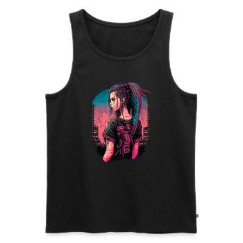 Atemberaubendes futuristisches Mädchen der perfekte Geburtstag - Männer Premium Bio Tank Top - Schwarz - Vorne - Michal (187cm)