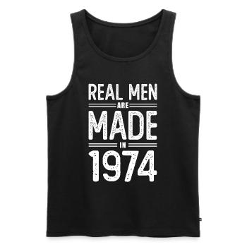 Geburtstag Echte Männer sind 1974 geboren - Männer Premium Bio Tank Top - Schwarz - Vorne - Michal (187cm)