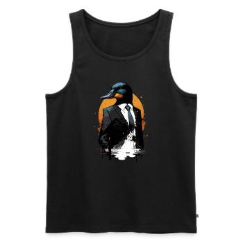 Duck - Men's Premium Organic Tank Top - black - Front - Michal (187cm)