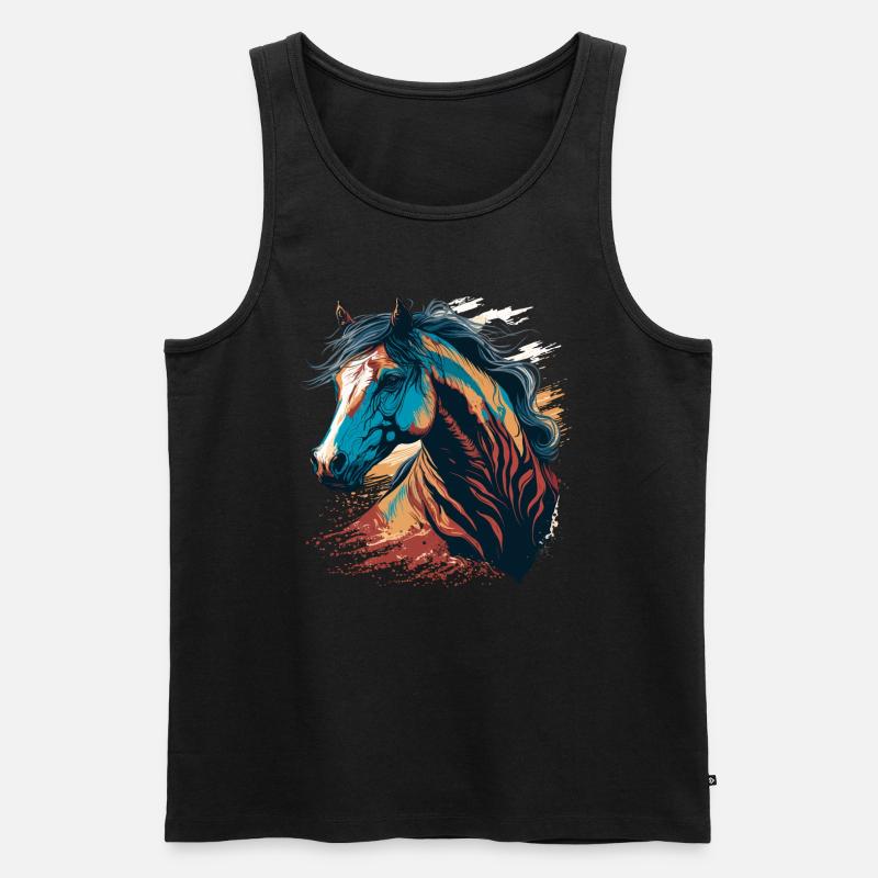 Stutengesicht - Männer Premium Bio Tank Top - Schwarz