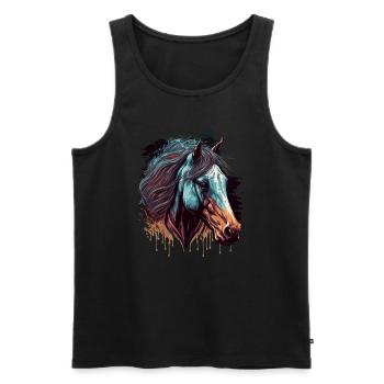 Kunstwerk für Pferde - Männer Premium Bio Tank Top - Schwarz - Vorne - AI Model Male 178 light (178cm)