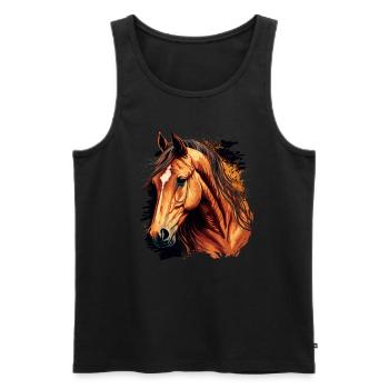 Erstaunliche Pferdezeichnung - Männer Premium Bio Tank Top - Schwarz - Vorne - AI Model Male 178 light (178cm)