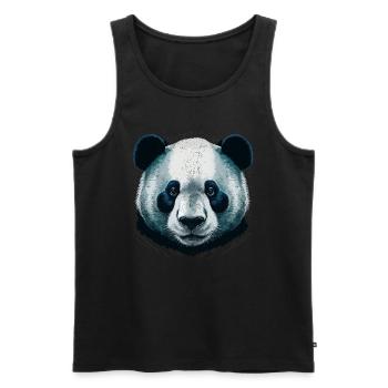 Realistic Panda Head - Men's Premium Organic Tank Top - black - Front - AI Model Male 178 light (178cm)