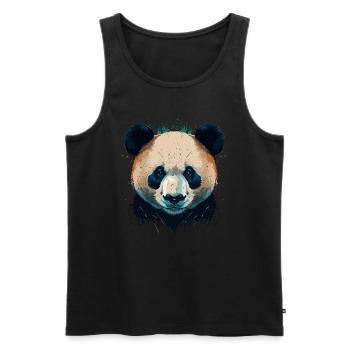 Panda Looking at you - Men's Premium Organic Tank Top - black - Front - Michal (187cm)